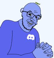 blue_shirt blue_skin blurple clothes cord discord ear jewish_nose kike leaf nose rotten_teeth stubble subvariant:feral_merchant subvariant:wumpusferal t50_eyes variant:feraljak wumpus // 1554x1700 // 58.4KB