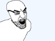 angry glasses open_mouth soyjak stubble template variant:kliksjak // 255x191 // 4.6KB
