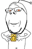 antenna arm glasses hand holding_object nipple orange_eyes reddit reddit_gold smile soyjak stubble subvariant:wholesome_soyjak variant:gapejak // 676x1021 // 39.0KB