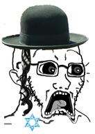 clothes curls hat judaism kike scared shocked sideburns star_of_david subvariant:doctos variant:soyak // 365x511 // 117.5KB