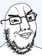 glasses merge smile smug soyjak stubble variant:chudjak variant:gapejak // 720x960 // 163.2KB