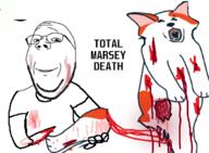 animal animal_abuse arm blood cat closed_mouth clothes glasses gore hand holding_knife holding_object knife marsey nsfw rdrama smile soyjak stubble subvariant:wholesome_soyjak text tongue total_nigger_death tshirt variant:gapejak yellow_teeth // 785x578 // 217.5KB