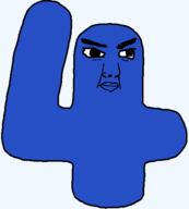blue blue_skin chud closed_mouth four full_body looking_to_the_right number numberjacks series:numberjaks transparent_background variant:chudjak // 474x526 // 6.1KB