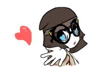 anime avengers beanie blue_eyes clothes female glasses hair hand heart kissing redraw soyjak variant:soytan // 648x466 // 23.1KB