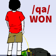 qawon animated anon anonymous art drawfag ext=gif green_skin laying_down peeing red_text variant:chudjak variant:unknown // 2460x3172 // 637.0KB