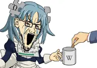 angry arm bar beggar bloodshot_eyes blue_hair body clothes coin crying dropping ear eyebrows eyelids female girl glass glasses hand holding_object jigsaw_puzzle logo looking_diagonally looking_down looking_to_the_right maid maid_outfit meta:not_oc money mouth nose open_mouth paper puzzle_piece red_sclera sign stretched_mouth stubble subvariant:crying_soyak tear teeth text variant:soyak wiki wiki_logo wikipe-tan wikipedia // 876x611 // 68.4KB