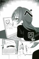 anime_female bwc close_up_view clothes computer horny licking manga screen soyjak stubble variant:impish_soyak_ears // 1200x1775 // 1.4MB