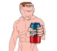arm brown_hair buff can cleft_chin ear family_guy giving glasses hair hand holding_object holding_sproke peter_griffin smile soyjak sproke variant:impish_soyak_ears white_skin // 1056x937 // 228.0KB
