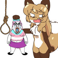 averi disgusting_brimstone_on_the_right drawfag_gem fang fox furry furry_ears furry_female green_eyes hairy noose paws purple_hair rope skirt subvariant:seethejak tail tranny tranny_murder transgender_flag variant:bernd // 800x800 // 328.8KB