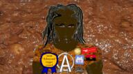 artist:sloptranWNBAG award brown_eyes brown_skin discord encyclopedia_dramatica flag:angola if_you_delete_this_you_are_a_shitskin_tranny_cockroach_with_a_3millimeters_tbp jewish_gooner meta:gift_for_veganefilist meta:i_hate_you_jassycuck_corder muscles protect_immigrant_rights shitskin subhuman subvariant:muscular_chud text variant:chudjak veganefilist_(user) vein // 1280x720 // 1.7MB