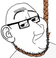 ear glasses hanging looking_at_you rope smug soyjak stubble suicide variant:smugjak // 761x800 // 122.4KB