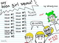 4chan anime brainrot closed_mouth glasses green_hair hair homestar_runner nate open_mouth soyjak strong_bad stubble teen_girl_squad text that_one_fucking_picture_of_nate_being_a_smug_little_bastard variant:feraljak variant:markiplier_soyjak variant:rupturejak variant:soyak yellow_hair yotsoyba // 931x672 // 169.5KB