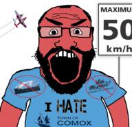 angry arm balding beard canada clothes comox ct-114_tutor glasses hair i_hate open_mouth plane red_skin sign soyjak subvariant:science_lover text tshirt variant:markiplier_soyjak // 816x785 // 210.2KB