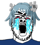 bloodshot_eyes blue_hair crying thick_eyebrows variant:a24_slowburn_soyjak wikipe-tan wikipedia // 454x520 // 94.8KB