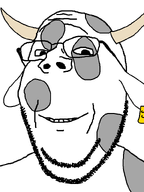 calcium calcium_(user) cow glasses horn looking_at_you meta:namefags meta:self_insert subvariant:wholesome_soyjak variant:gapejak // 600x800 // 20.6KB