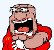 amerimutt eyes_popping fat glasses glove mcdonalds open_mouth stubble variant:tockson // 845x779 // 29.6KB