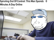 article blue_shirt clothes ear glasses hand hat irl janny keyboard looking_at_you monitor soysneed_(user) stubble subvariant:massjak subvariant:wholesome_soyjak variant:gapejak // 733x545 // 291.3KB