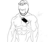 2soyjaks arm buff glasses hand open_mouth soyjak stubble subvariant:fingerboy subvariant:wholesome_soyjak swolesome variant:a24_slowburn_soyjak variant:gapejak // 600x532 // 121.1KB