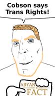blond blue_eyes fact speech_bubble subvariant:teutonson trans_rights trend:aryan variant:cobson white_background white_skin // 1500x2600 // 811.0KB