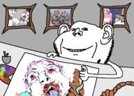 arm artist drawing drawn_background ear frame hand hanging holding_object paint painting palette paper rope smile soyjak stubble tranny variant:bernd variant:impish_soyak_ears // 700x500 // 170.2KB