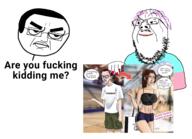 3soyjaks are_you_fucking_kidding_me arm arrow big_breasts clothes ear earring glasses gucci hand high_school holding_object leg rage_comic series:the_troonout smug soyjak speech_bubble text trans tshirt variant:bernd variant:chudjak ywnbaw // 2179x1578 // 1.5MB