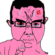 angry animated bloodshot_eyes blush closed_mouth crying glasses hand pink_skin pointing variant:chudjak vein // 510x593 // 509.8KB
