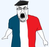 angry beret chris-chan clothes countrywar flag flag:france france glasses hair mustache open_mouth soyjak stubble transparent_background variant:cwcjak // 766x743 // 30.6KB