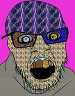 angry crazed glasses lightning mustache no_eyebrows open_mouth patternjak soyjak stubble trend:colorjak variant:feraljak // 750x962 // 1.1MB