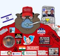 abraham_lincoln aipac all_lives_matter alt-lite amerimutt anesthesia anime awoo ben_shapiro blexit bronze_age_pervert button captivedreamer claremont_institute closed_mouth clothes copium council_on_foreign_relations donald_trump elon_musk fat flag:israel gas_cylinder glasses hat india inubashiri_momiji kosher lets_go_brandon maga martin_luther_king_jr mouth_mask mutt netanyahu nick_fuentes oxygen_mask punisher_face republican rockefeller_foundation russia steven_crowder subvariant:branigger swarthoid the_rockefeller_foundation touhou trilateral_commission tshirt twitter variant:brandon video_game // 1675x1583 // 1.7MB