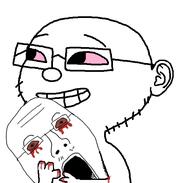 beard blood decapitation glasses grin holding_object murder pink_eyes remastered variant:chrisjak variant:mintson // 566x540 // 51.3KB