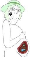 baby clothes crystal_cafe female glasses green_hair hat pacifier pregnant queen_of_spades subvariant:emmanuel subvariant:female_cobson uterus variant:gapejak // 1017x1894 // 188.3KB