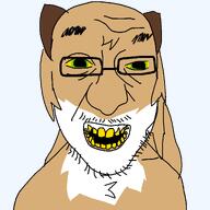 averi brown_fur ear fiddleafox fooeycuck fox furry glasses green_eyes hair teeth variant:crimjak yellow_eyes yellow_teeth // 1280x1280 // 127.5KB