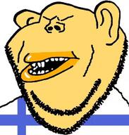 asiamutt ear finland flag flag:finland mongol mutt open_mouth soyjak stubble subvariant:impish_amerimutt variant:impish_soyak_ears yellow_skin // 598x628 // 83.1KB