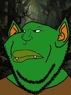 closed_mouth ear fangs fantasy forest goblin green_skin splice stubble subvariant:impish_meximutt teeth teeth_showing variant:impish_soyak_ears variant:meximutt // 598x800 // 248.2KB
