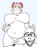 anthro big_breasts blond clothed ear female furry glasses hand looking_to_the_left lorna_(terrible_mouse) medical meta:leaky mouse nurse nurse_hat nurse_uniform open_mouth red_cross stubble subvariant:gapejak_female terrible_mouse upper_body variant:gapejak variant:nojak white_fur yellow_hair yellow_sclera // 2048x2560 // 502.0KB