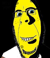 biting_lip blue_eyes cartoon clothes freckles glasses nickelodeon ominous shadow smile soyjak spongebob_squarepants stubble subvariant:hornyson variant:cobson yellow_skin // 527x611 // 69.3KB