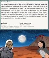 angry arab arabic_text beard brown_skin closed_mouth clothes desert drawn_background female hadith hair keffiyeh pooping question_mark rock sunnah text umar_ibn_al_khattab unibrow variant:chudjak wojak // 627x747 // 390.3KB