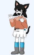 arm avengers blush boots cat_ear catgirl ear full_body glasses hair hand necklace nintendo nintendo_switch open_mouth skirt soylent_(cacao) tail variant:soytan variant:tama video_game wave waving // 1200x1935 // 52.8KB