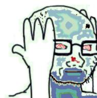 arm blue_skin finna glasses hand hands_up soyjak stubble variant:soyak // 237x239 // 81.6KB