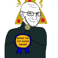 angeleno badge closed_mouth clothes glasses onion smug soyjak stubble variant:soyak // 600x600 // 64.0KB