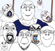a10_eyes blue_shirt crying female glasses hanging looking_at_you multiverse muscular_male open_mouth rope smile subvariant:ackmutt subvariant:boat_rammer subvariant:bridget subvariant:brunetto subvariant:muscular_bernd subvariant:seethejak variant:bernd variant:gapejak // 2648x2460 // 281.2KB