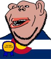 amerimutt award black_sclera brown_skin clothes colorado ear flag flag:colorado lips music mutt open_mouth soyjak state stubble subvariant:impish_amerimutt text united_states variant:impish_soyak_ears weed // 685x793 // 33.6KB