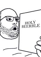beer bible book double_chin fat glasses hand holding_book holding_object holy_beerble open_mouth soyjak stubble template text variant:book_soyjak // 700x971 // 24.2KB