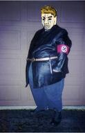 armband bloodshot_eyes brown_hair brown_skin clothes crying fat full_body hair irl jacket mexican_twink nazism series:eatlers soyjak swastika variant:chudjak // 322x501 // 192.3KB