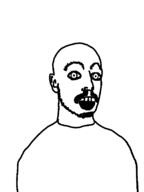 crazed ear mustache open_mouth soyjak stubble variant:unknown // 612x816 // 13.7KB