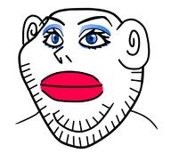 calarts ear eyelashes makeup redraw soyjak stubble variant:impish_soyak_ears // 762x682 // 82.4KB