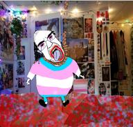 ack animated blood bloodshot_eyes crying full_body glasses hair hanging meta:tagme oe_cake open_mouth rope soyjak stubble subvariant:patrick suicide swimming tongue tranny variant:chudjak video yellow_teeth // 921x883, 7.3s // 2.7MB