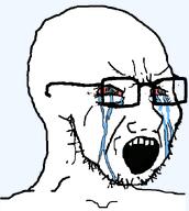 angry bald bloodshot_eyes crying glasses looking_to_the_right open_mouth soyjak stubble subvariant:soyak_34 tear template transparent_background variant:soyak // 607x678 // 15.3KB