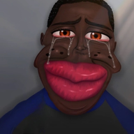 big_lips black_hair brown_eyes brown_skin crying flirting jartynigger jartypedo subvariant:jartycuck subvariant:patrick variant:chudjak