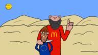amerimutt background desert european_union execution flag:european_union full_body glasses hand hands_up knife looking_at_you mcdonalds meta:tagme muslimeen sky smile stubble subvariant:euromutt sun variant:gapejak // 2002x1121 // 311.6KB